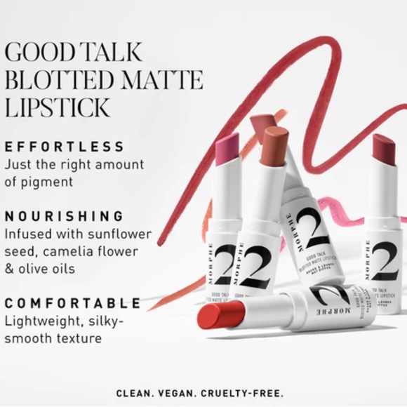 NEW Morphe 2 Good Talk Blotted Matte Lipstick- Cocoa Cutie - Picture 5 of 6